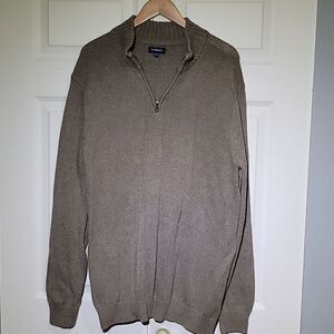Croft & Barrow Men's Big & Tall Half Zip Knit Tan Mocha Sweater